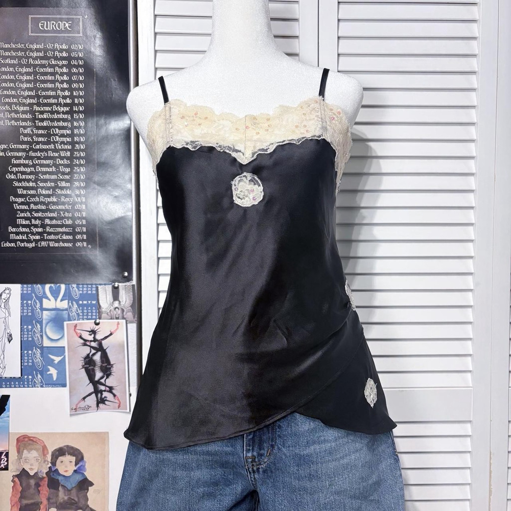 Black lace cami top